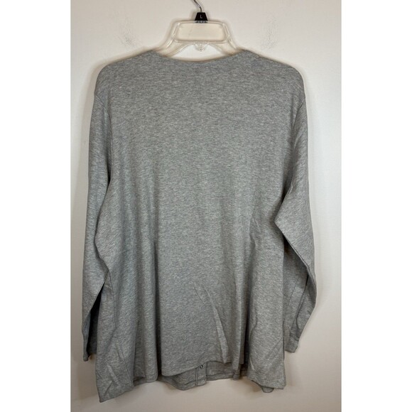 QUAKER FACTORY Embellished Christmas Gray Snap Front Sweatshirt 2X Holiday Tree - Picture 4 of 16